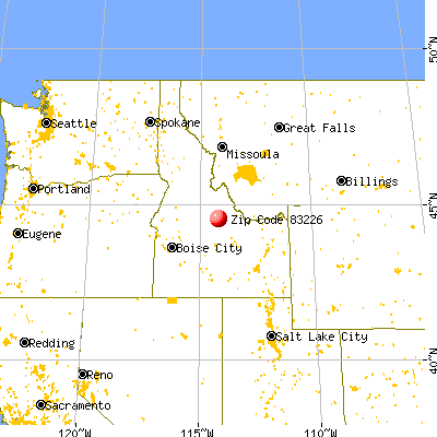 Challis, ID (83226) map from a distance