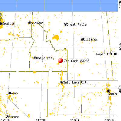 Firth, ID (83236) map from a distance