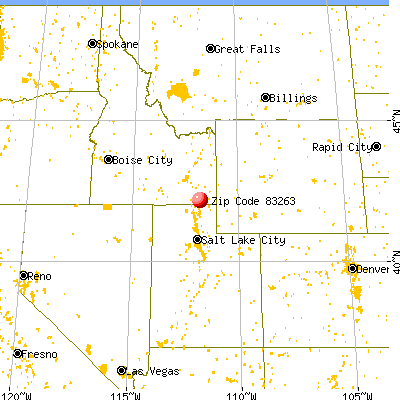 Preston, ID (83263) map from a distance