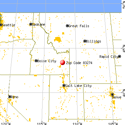 Shelley, ID (83274) map from a distance