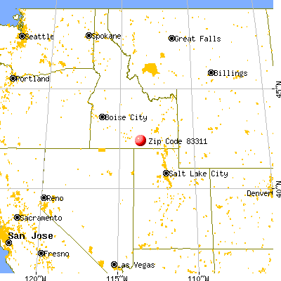 Albion, ID (83311) map from a distance