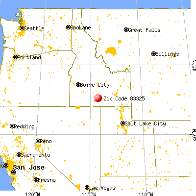 Eden, ID (83325) map from a distance
