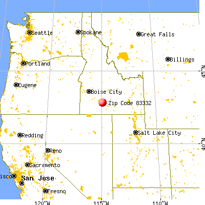 Hagerman, ID (83332) map from a distance