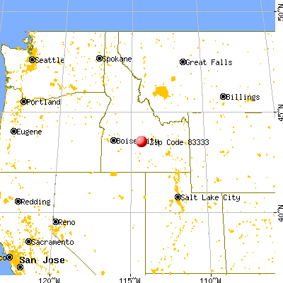Hailey, ID (83333) map from a distance