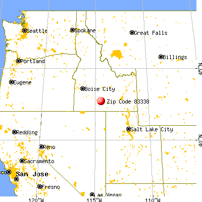 Jerome, ID (83338) map from a distance