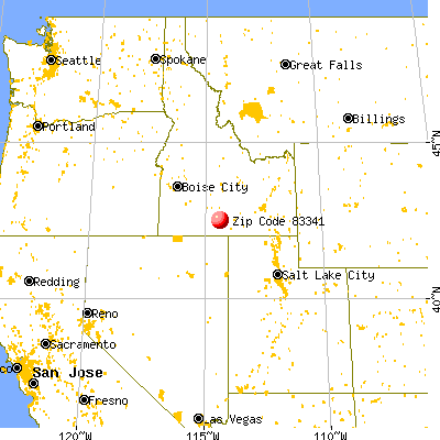 Kimberly, ID (83341) map from a distance