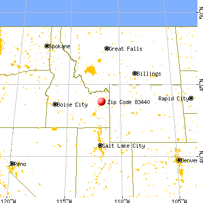 Rexburg, ID (83440) map from a distance