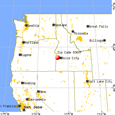 Caldwell, ID (83607) map from a distance