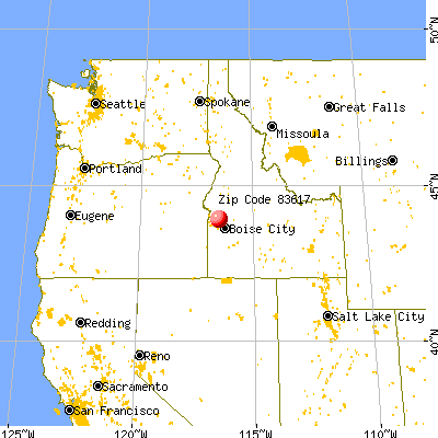 Emmett, ID (83617) map from a distance