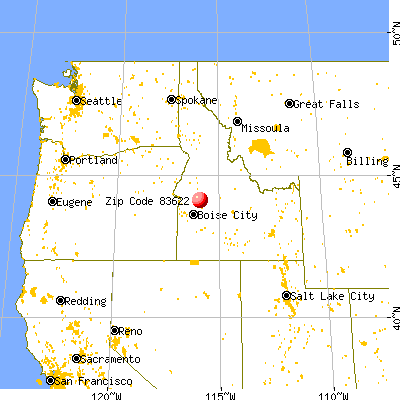 Crouch, ID (83622) map from a distance