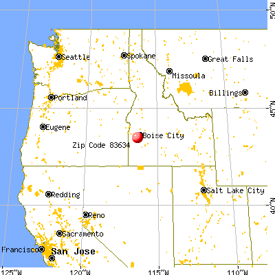 Kuna, ID (83634) map from a distance