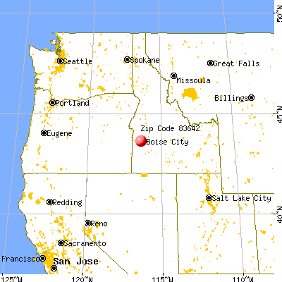 Meridian, ID (83642) map from a distance