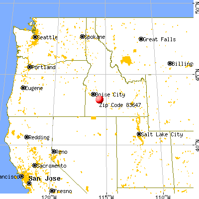 Mountain Home, ID (83647) map from a distance