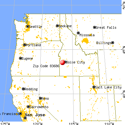Nampa, ID (83686) map from a distance