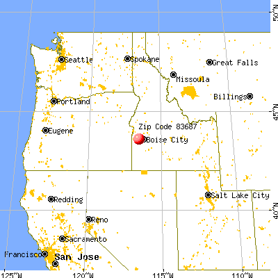 Nampa, ID (83687) map from a distance