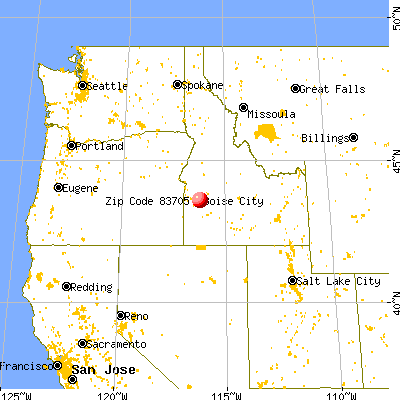 Boise, ID (83705) map from a distance