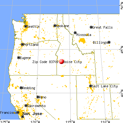 Boise, ID (83709) map from a distance