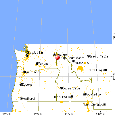 Plummer, ID (83851) map from a distance