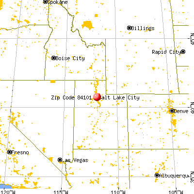Salt Lake City, UT (84101) map from a distance