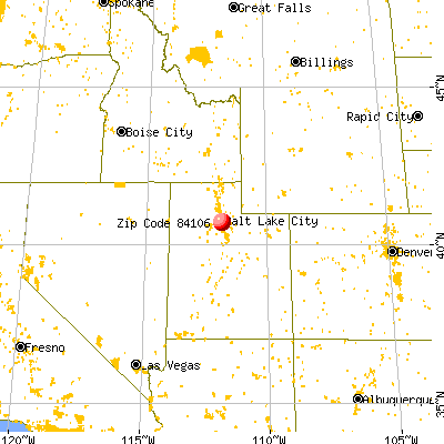 Salt Lake City, UT (84106) map from a distance
