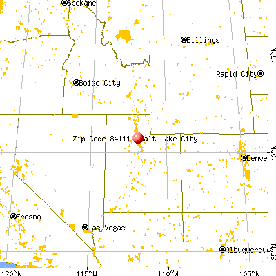 Salt Lake City, UT (84111) map from a distance