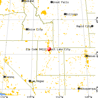 Salt Lake City, UT (84112) map from a distance