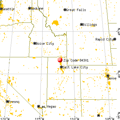 Bear River City, UT (84301) map from a distance