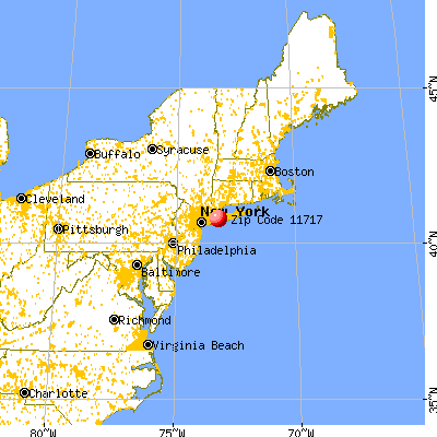 Brentwood, NY (11717) map from a distance