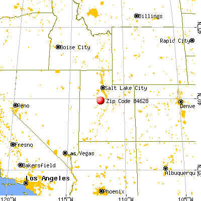 Eureka, UT (84628) map from a distance