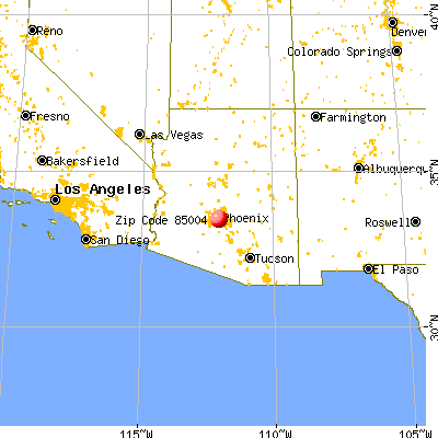 Phoenix, AZ (85004) map from a distance