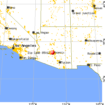 Phoenix, AZ (85012) map from a distance