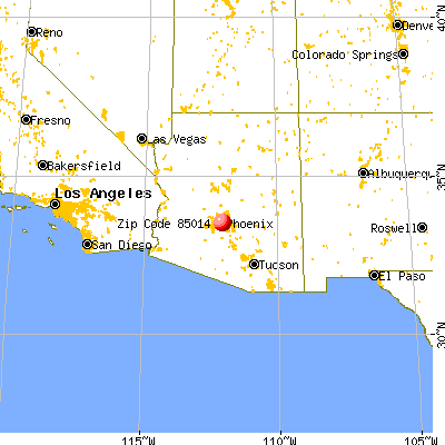 Phoenix, AZ (85014) map from a distance