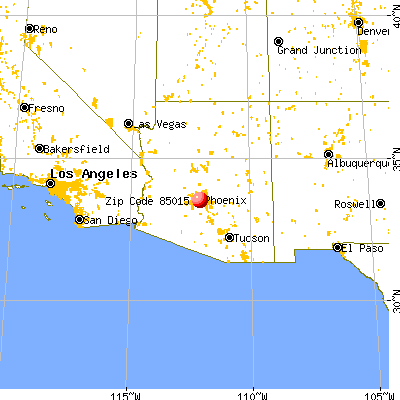 Phoenix, AZ (85015) map from a distance