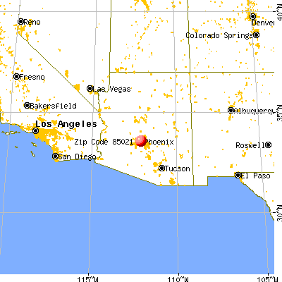 Phoenix, AZ (85021) map from a distance