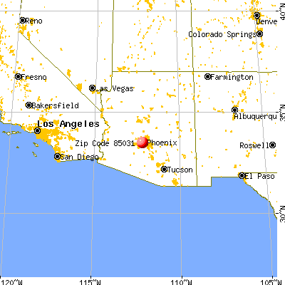 Phoenix, AZ (85031) map from a distance