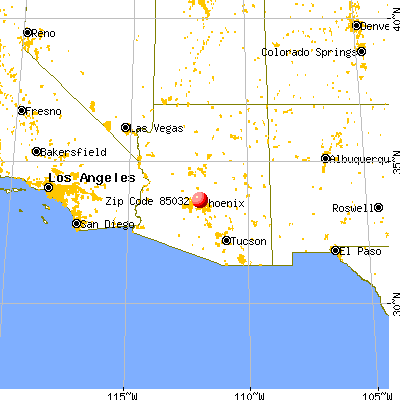 Phoenix, AZ (85032) map from a distance