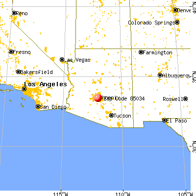 Phoenix, AZ (85034) map from a distance