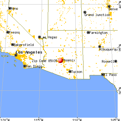 Phoenix, AZ (85035) map from a distance