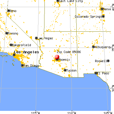 Phoenix, AZ (85086) map from a distance
