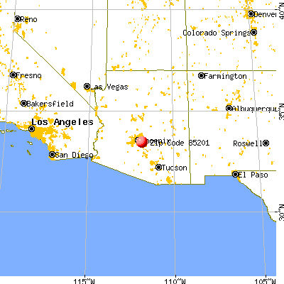 Mesa, AZ (85201) map from a distance