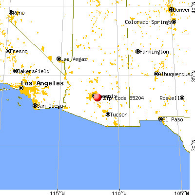 Mesa, AZ (85204) map from a distance