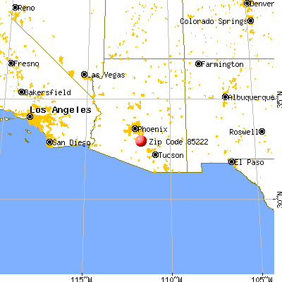 Casa Grande, AZ (85222) map from a distance