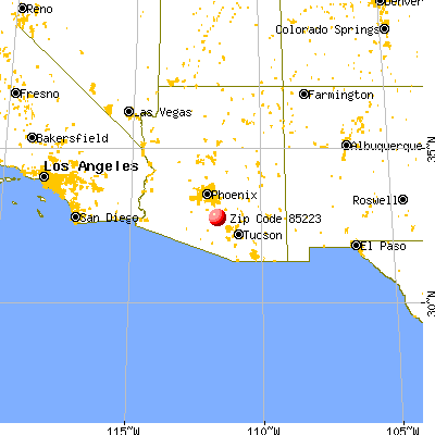 Arizona City, AZ (85223) map from a distance