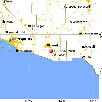 Eloy, AZ (85231) map from a distance
