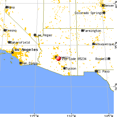 Gilbert, AZ (85234) map from a distance