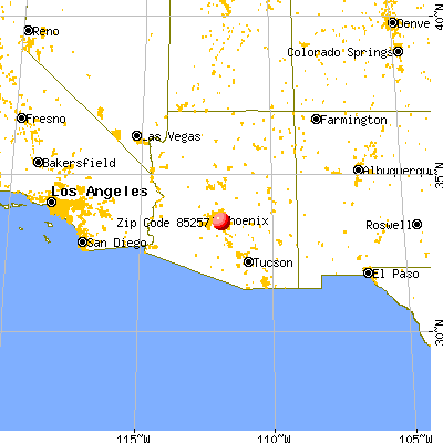 Scottsdale, AZ (85257) map from a distance