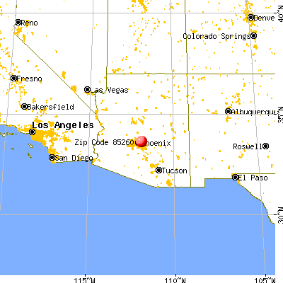 Scottsdale, AZ (85260) map from a distance