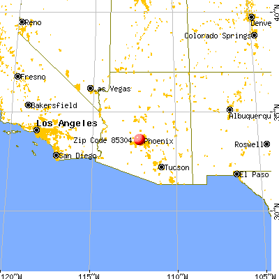 Glendale, AZ (85304) map from a distance