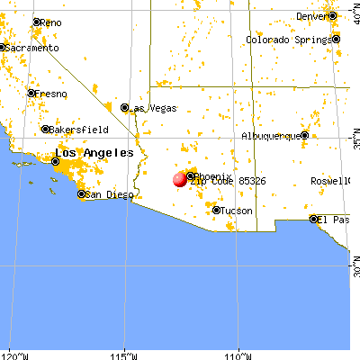 Buckeye, AZ (85326) map from a distance