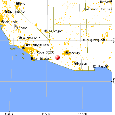 Dateland, AZ (85333) map from a distance